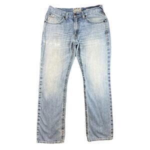 Ariat M4 Men’s Jeans 34x34 Relaxed Boot Cut Light Wash Denim Western